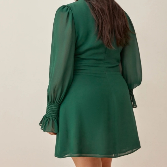 Reformation Archie Dress Size 18 Emerald Green - Picture 6 of 16